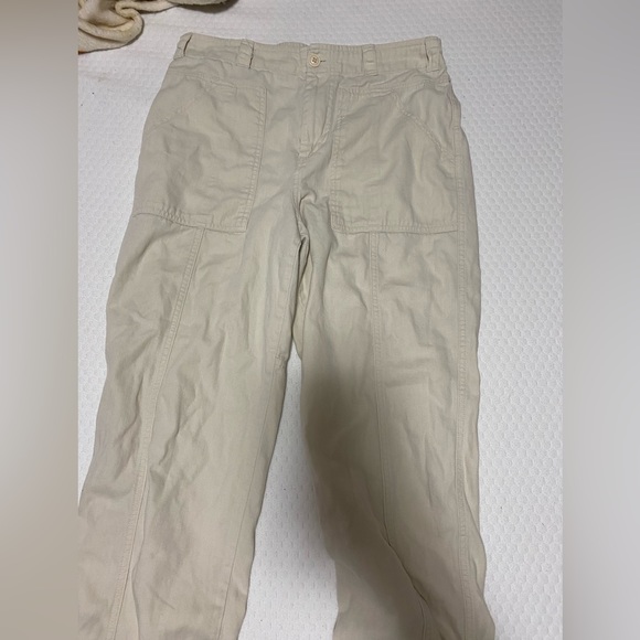 Womans CREAM CARGO PANTS - Picture 2 of 3